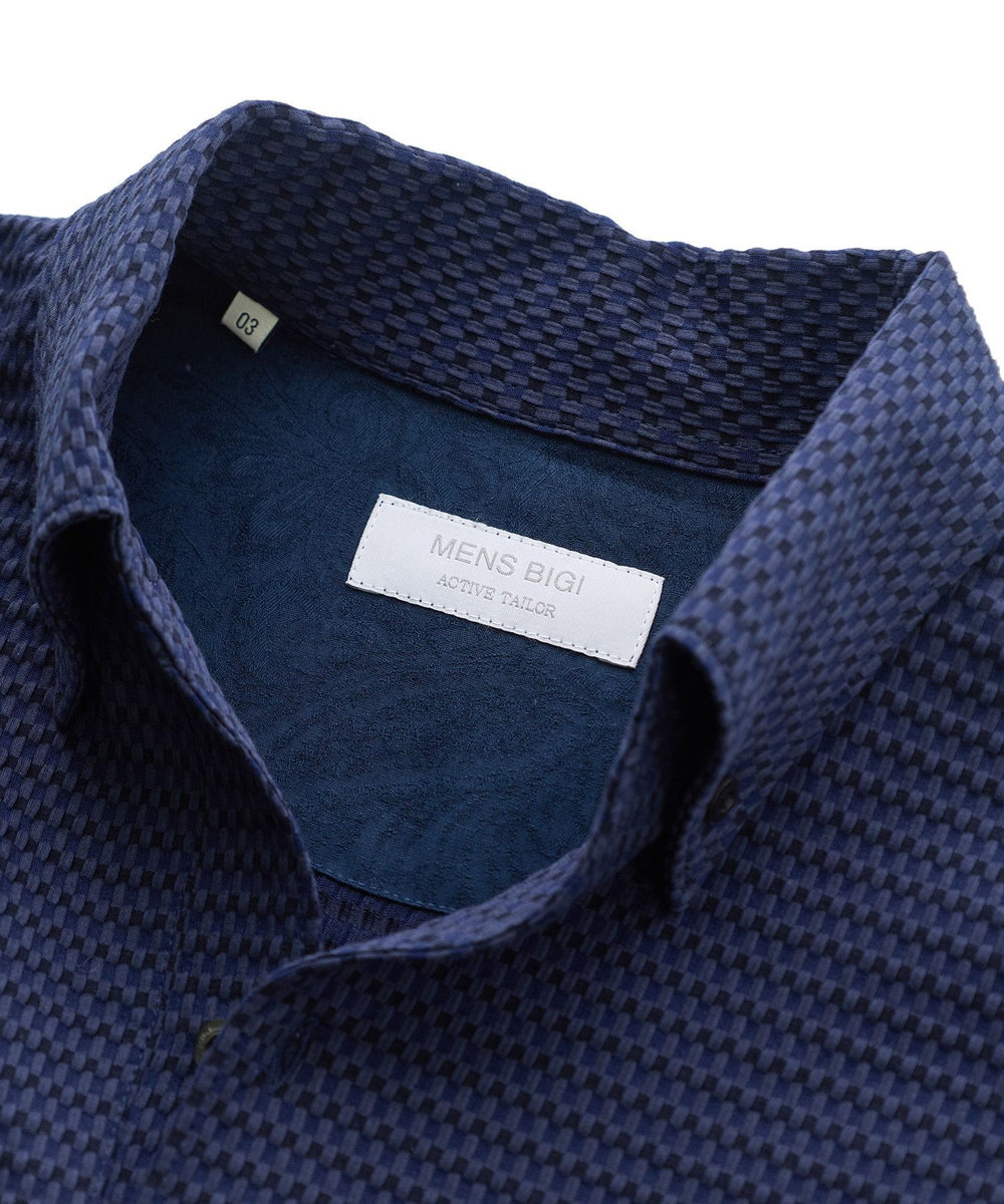 MEN'S BIGI 【ACTIVE TAILOR】ニットサッカーポロシャツ<COOL MAX/吸水速乾> ネイビー