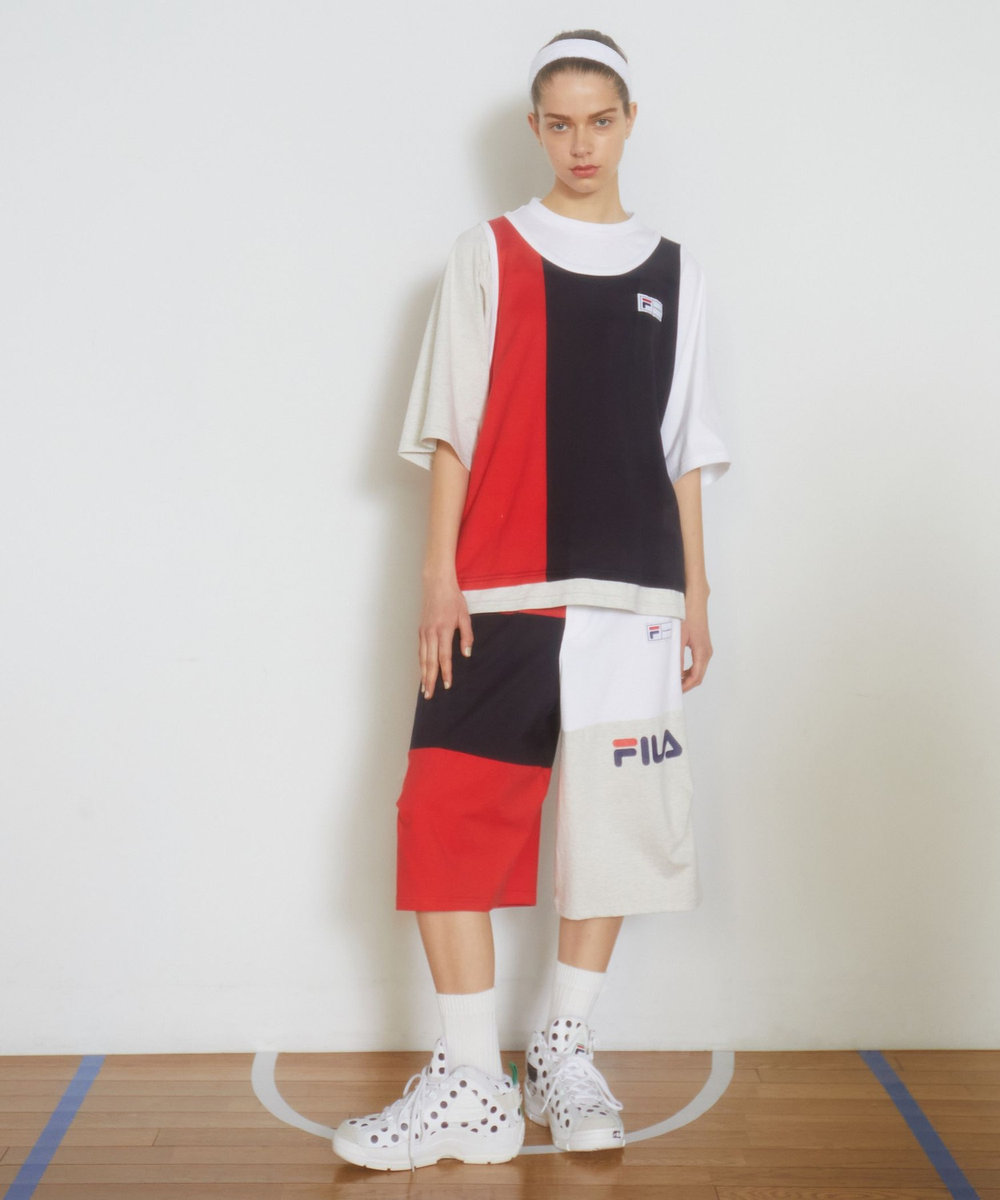 FRAPBOIS FILA×FRAPBOISカットソーセットアップ パンツ トリコロール
