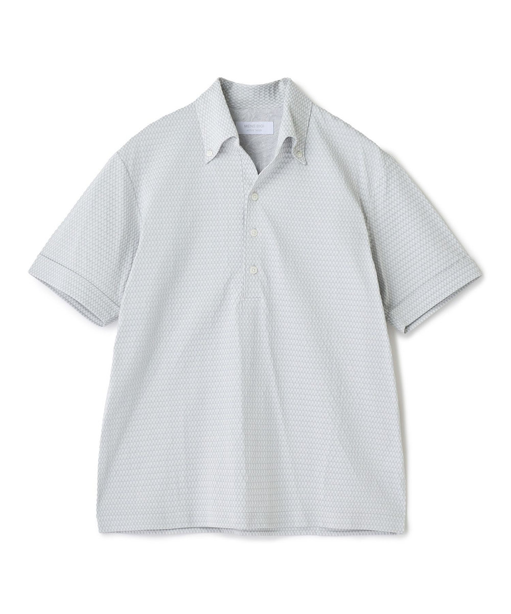 MEN'S BIGI 【ACTIVE TAILOR】ニットサッカーポロシャツ<COOL MAX/吸水速乾> グレー