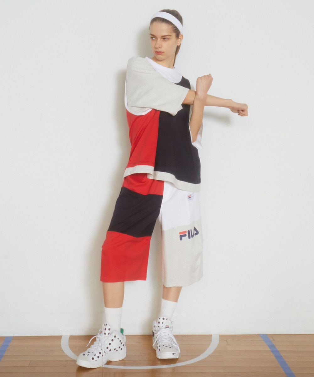 FRAPBOIS FILA×FRAPBOISカットソーセットアップ パンツ トリコロール