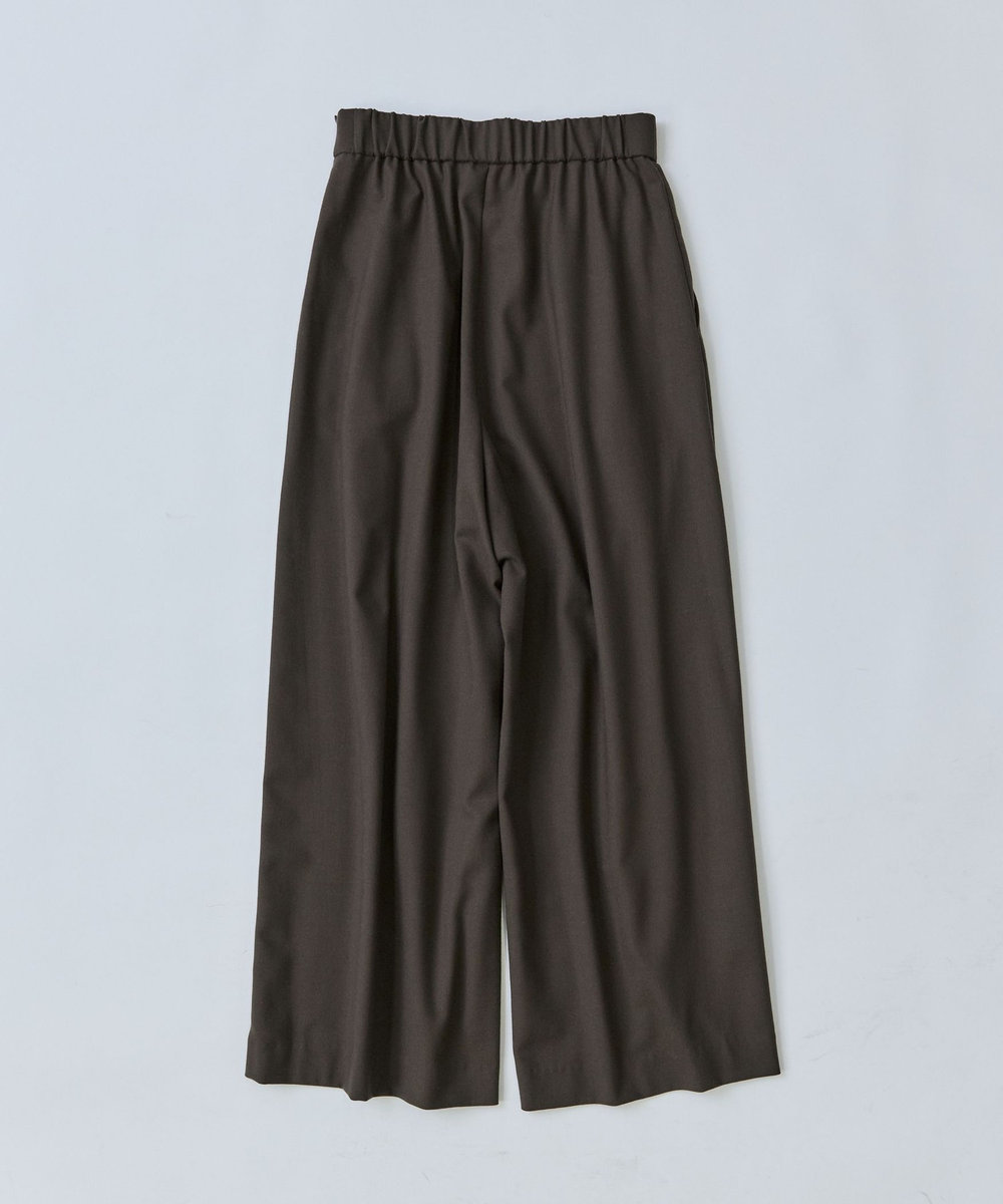 LOISIR エステルウールサキソニーワイドパンツ ブラウン系その他