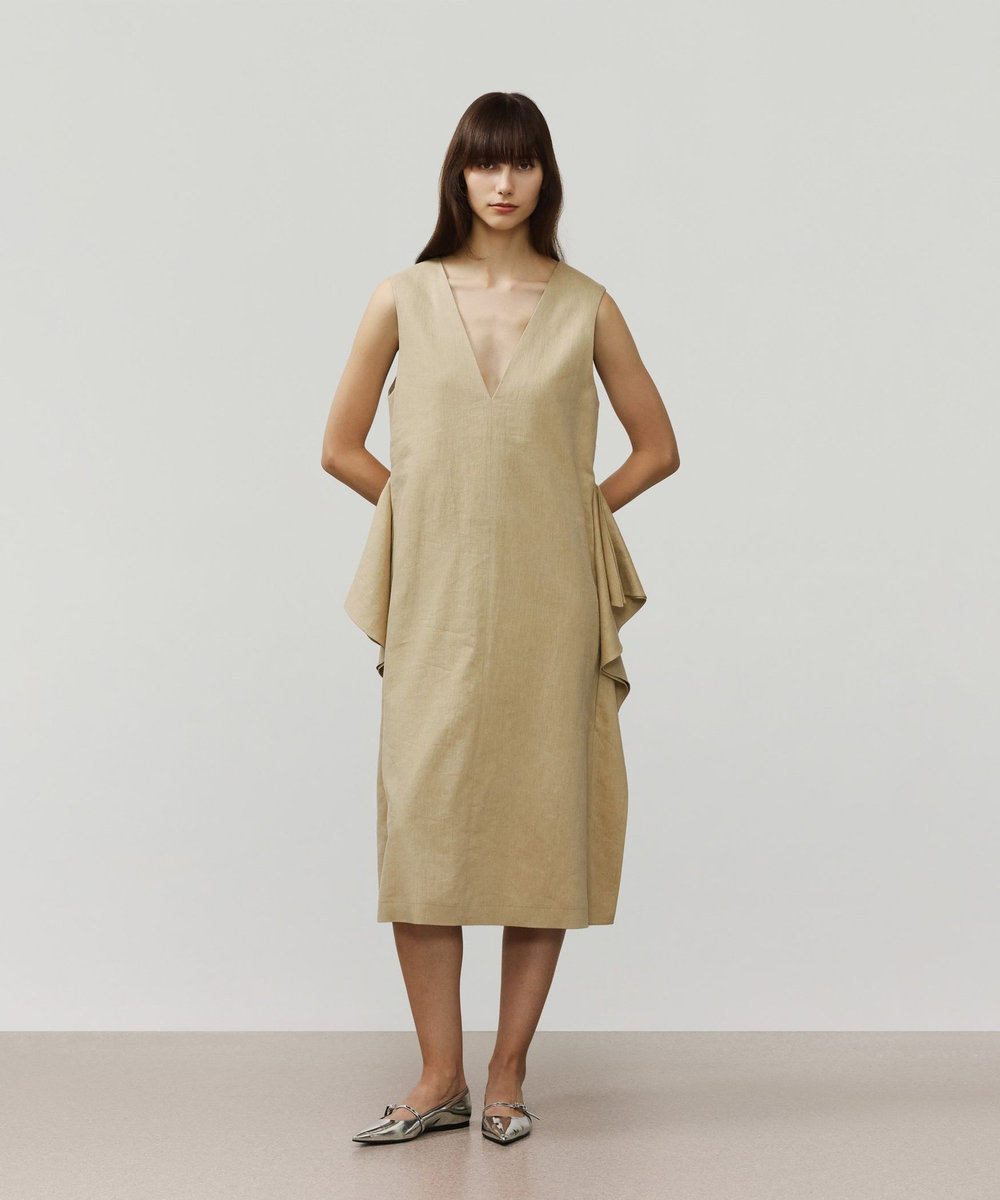 DÉPAREILLÉ VISCORSE LINEN GILET / ヴィスコースリネンジレ ベージュ