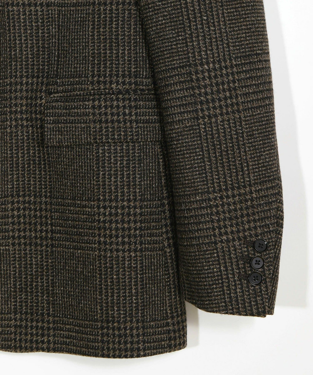 MEN'S BIGI ウールグレンチェック テーラードジャケット ブラウン