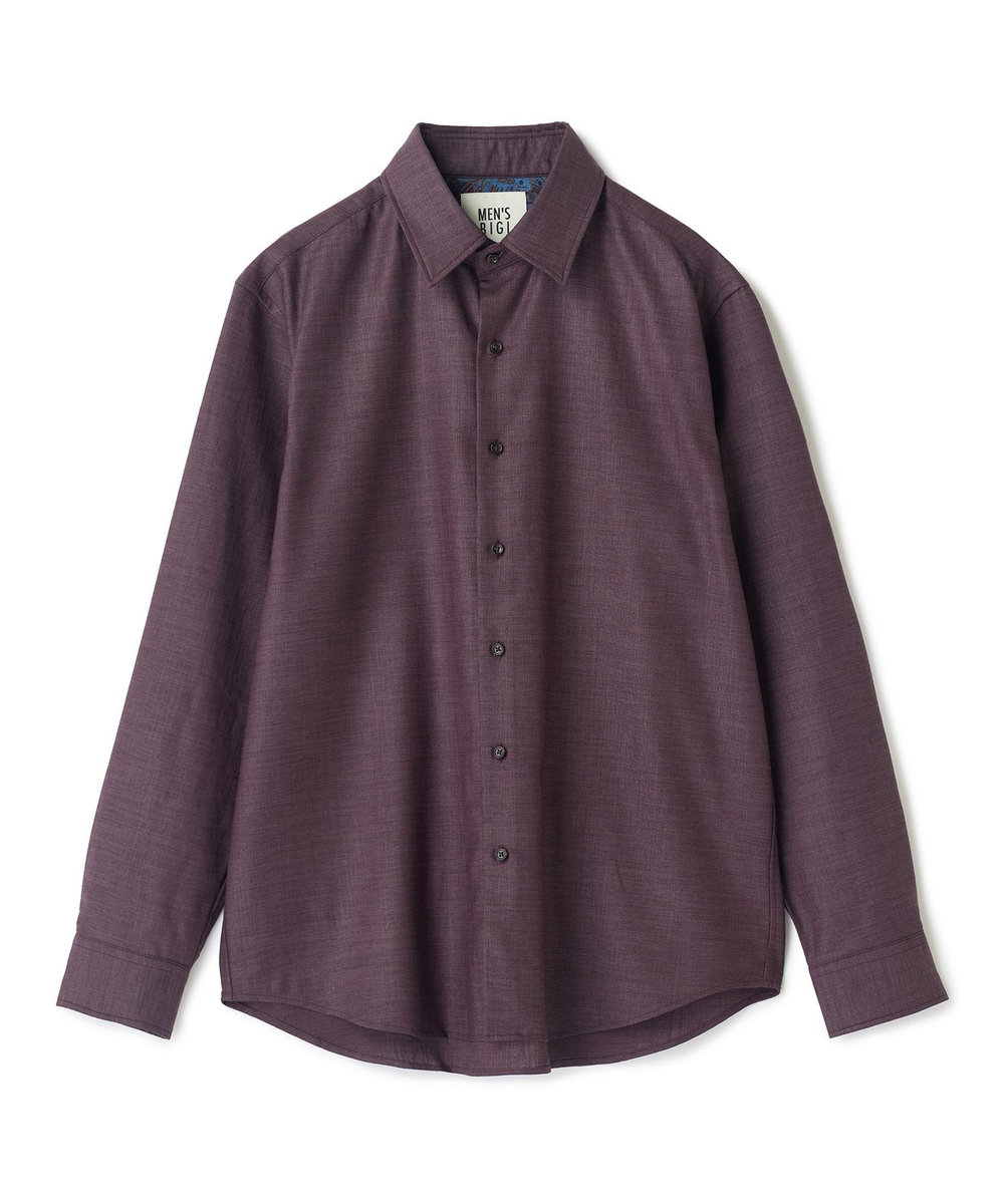 MEN'S BIGI トリアセリネン調ストレッチ カジュアルシャツ＜接触冷感/UVカット/ストレッチ/防シワ/EASY CARE＞ ボルドー