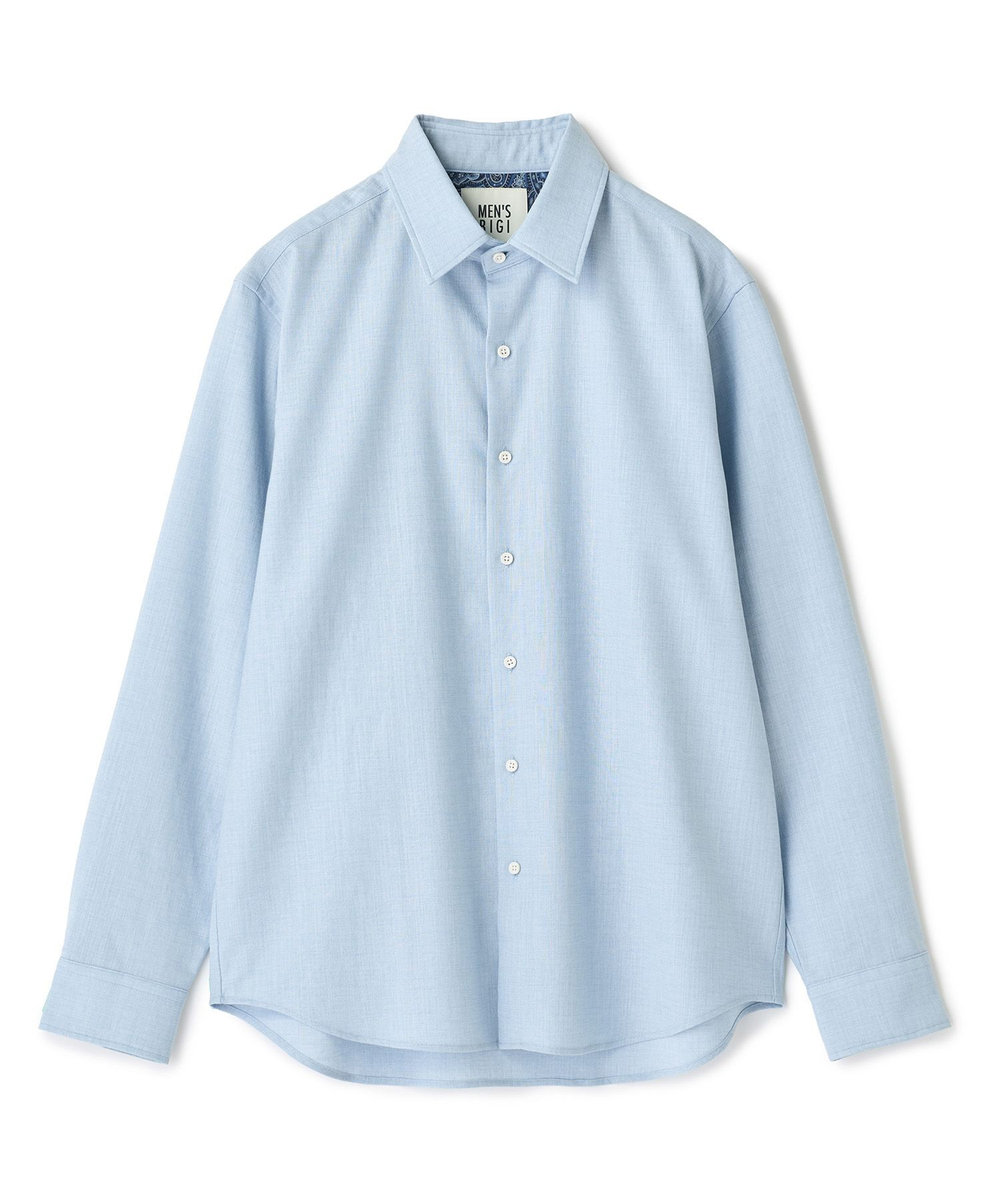 MEN'S BIGI トリアセリネン調ストレッチ カジュアルシャツ＜接触冷感/UVカット/ストレッチ/防シワ/EASY CARE＞ サックスブルー
