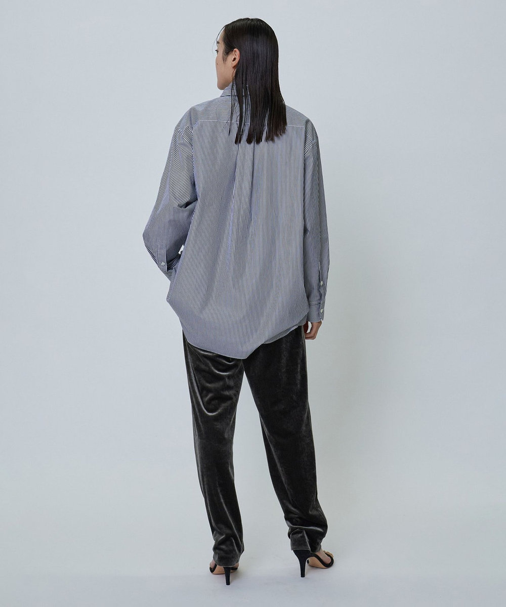 1er Arrondissement ベロアテーパードパンツ グレー