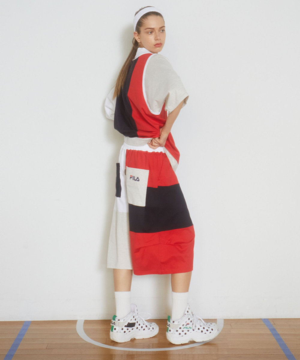 FRAPBOIS FILA×FRAPBOISカットソーセットアップ パンツ トリコロール