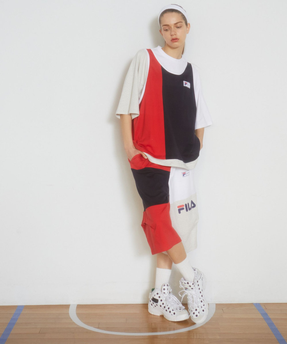 FRAPBOIS FILA×FRAPBOISカットソーセットアップ パンツ トリコロール