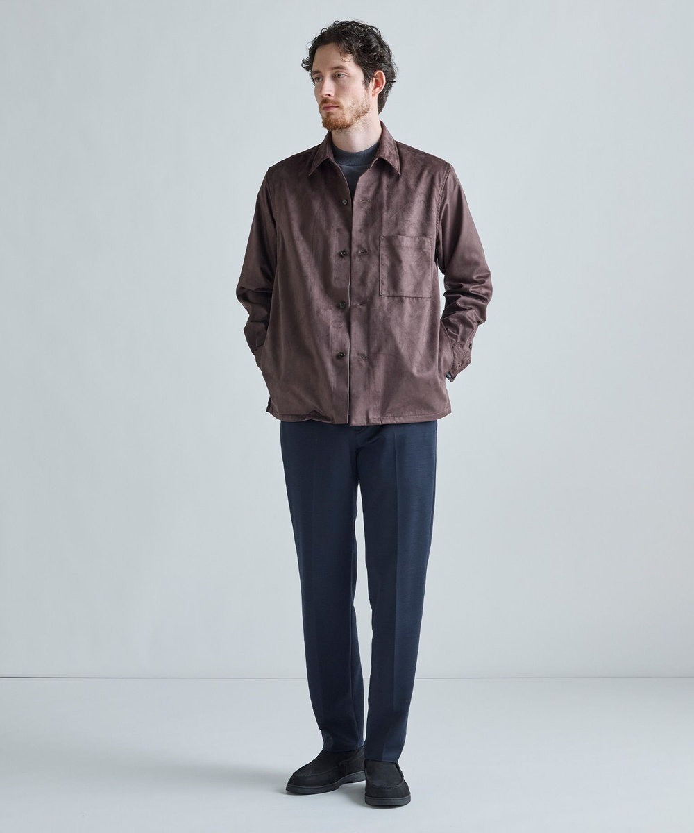 MEN'S BIGI アクティブテーラー シルケットスムース UネックロングTシャツ［シルケット加工/抗菌防臭/帯電防止］ グレー