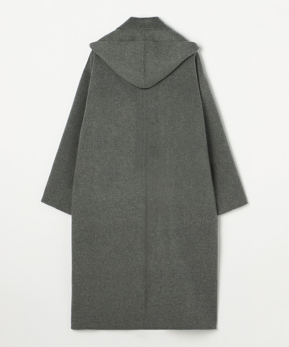 DÉPAREILLÉ DOUBLE FACE BEAVER HOODED COAT / ダブルフェイスビーバーフーデッドコート チャコールグレー