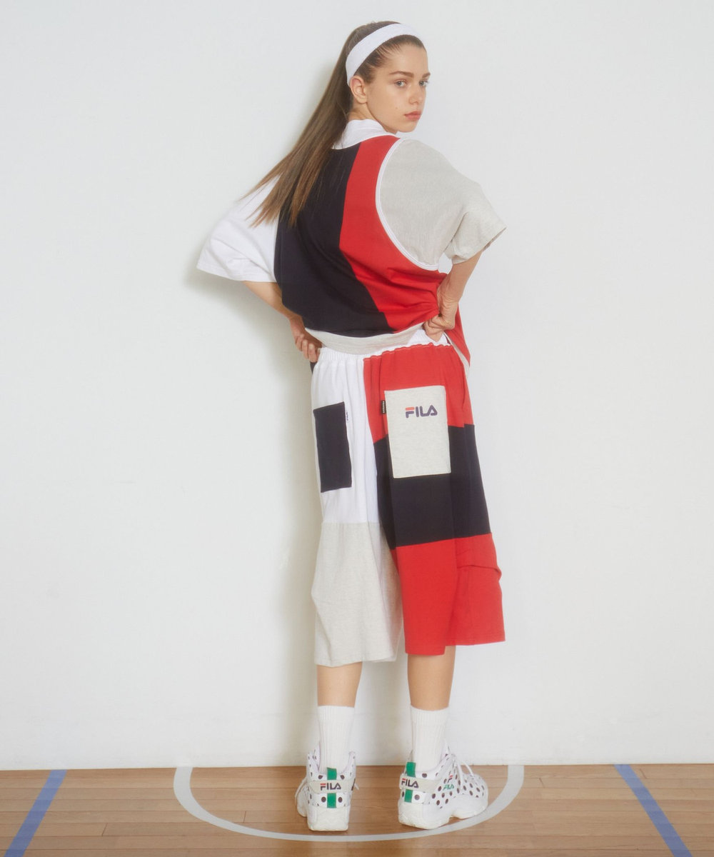 FRAPBOIS FILA×FRAPBOISカットソーセットアップ パンツ トリコロール
