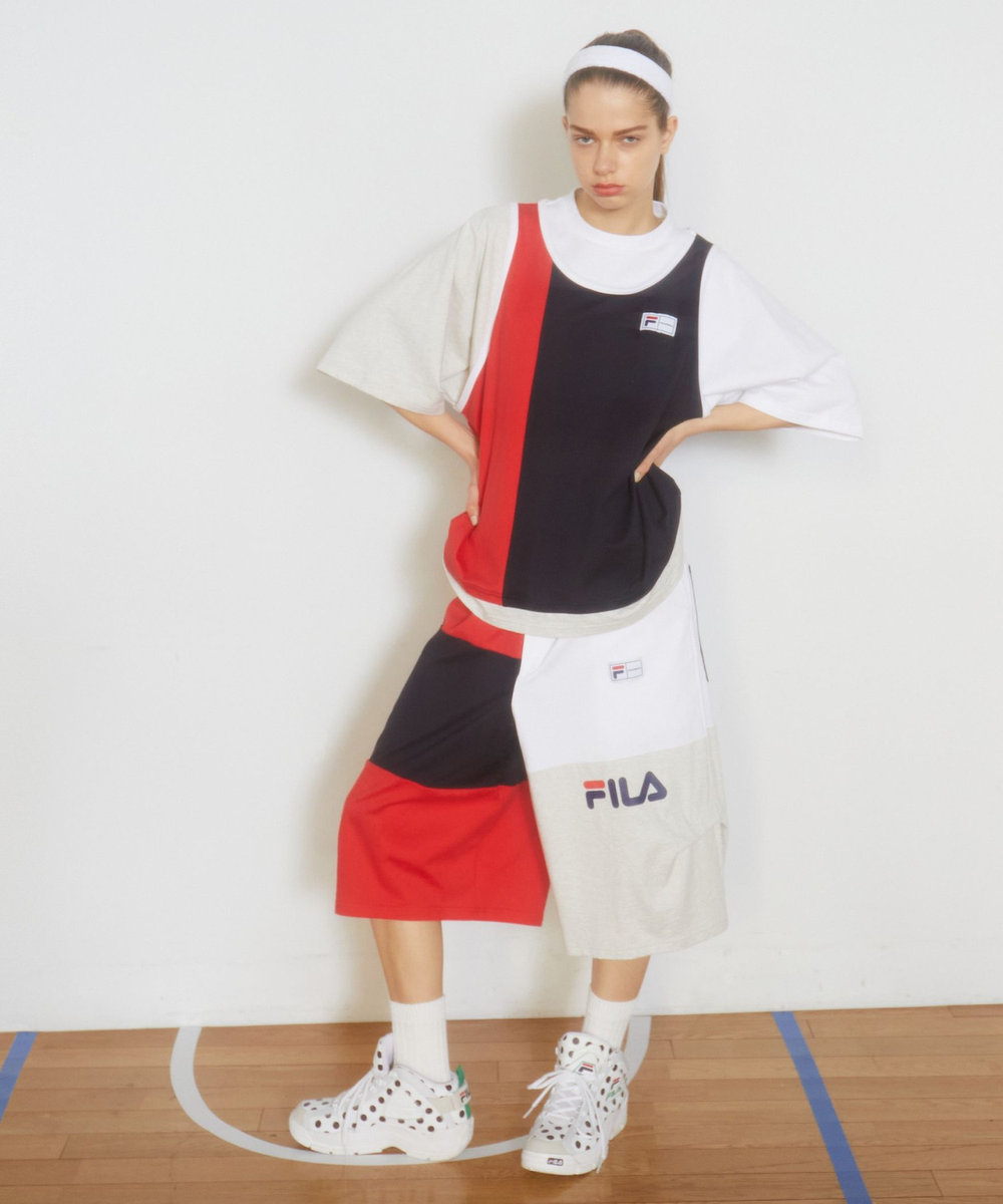FRAPBOIS FILA×FRAPBOISカットソーセットアップ パンツ トリコロール