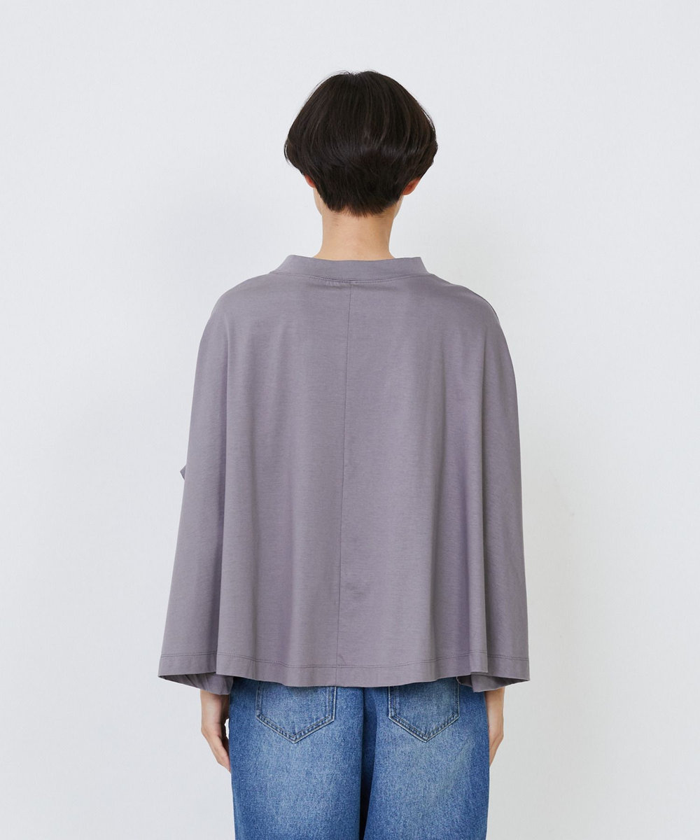 LOISIR コットン天竺Aラインシルエットプルオーバー グレー