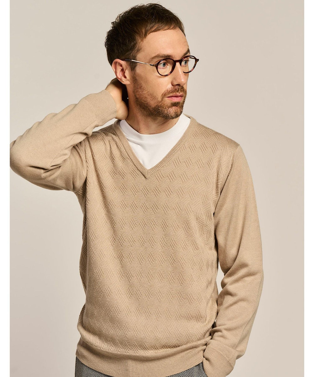 MEN'S BIGI 【ACTIVE TAILOR】シルケットスムースクルーネックロングTシャツ ホワイト
