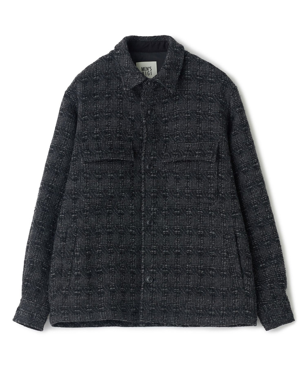 MEN'S BIGI 総裏ツイード CPOシャツアウター チャコールグレー