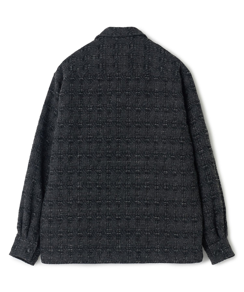 MEN'S BIGI 総裏ツイード CPOシャツアウター チャコールグレー