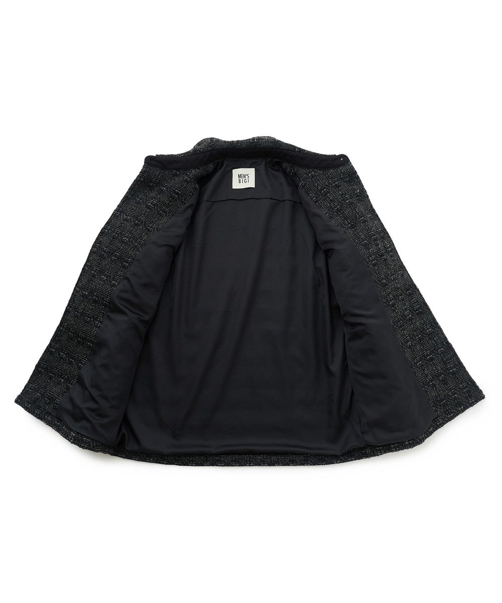 MEN'S BIGI 総裏ツイード CPOシャツアウター チャコールグレー