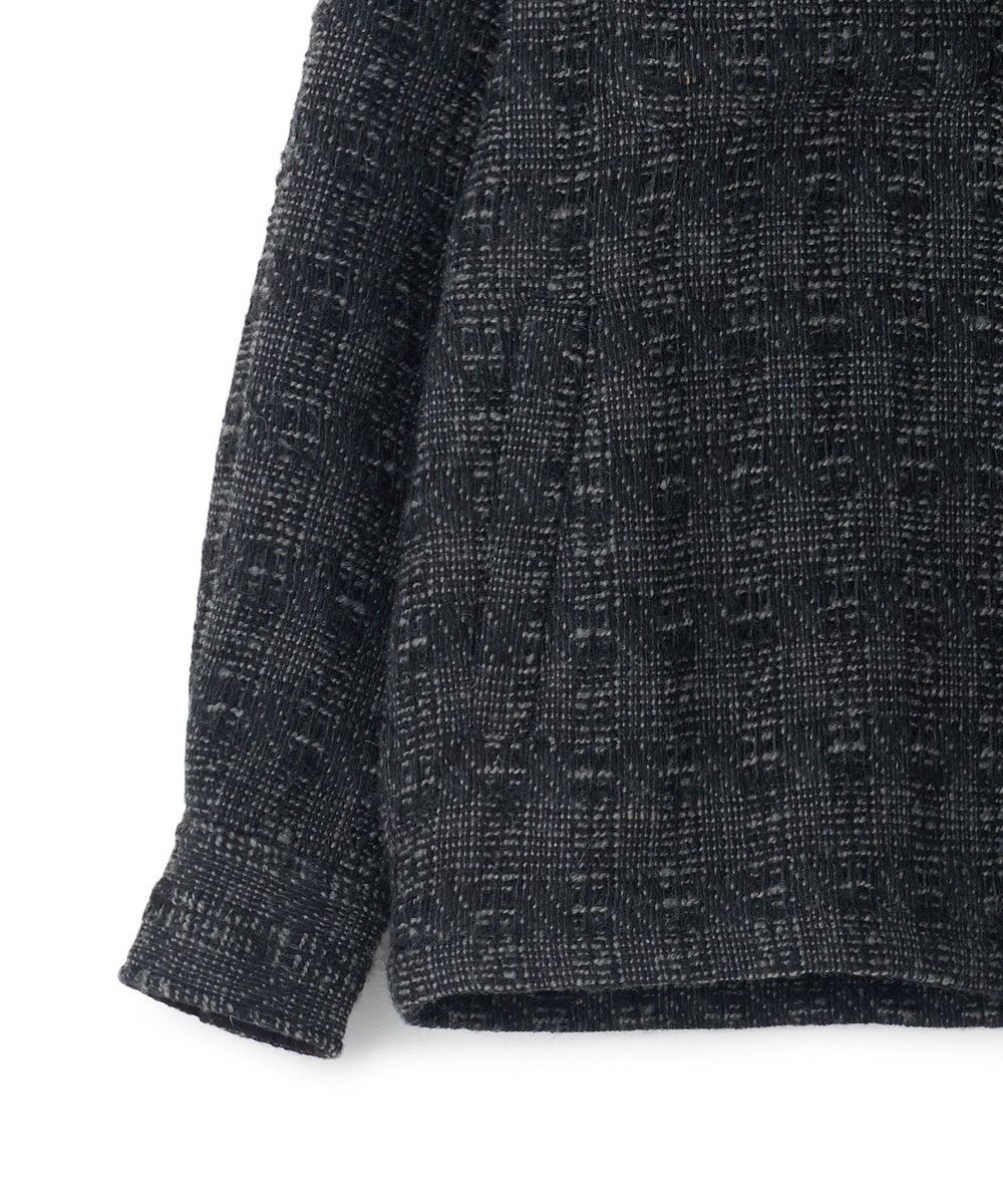 MEN'S BIGI 総裏ツイード CPOシャツアウター チャコールグレー