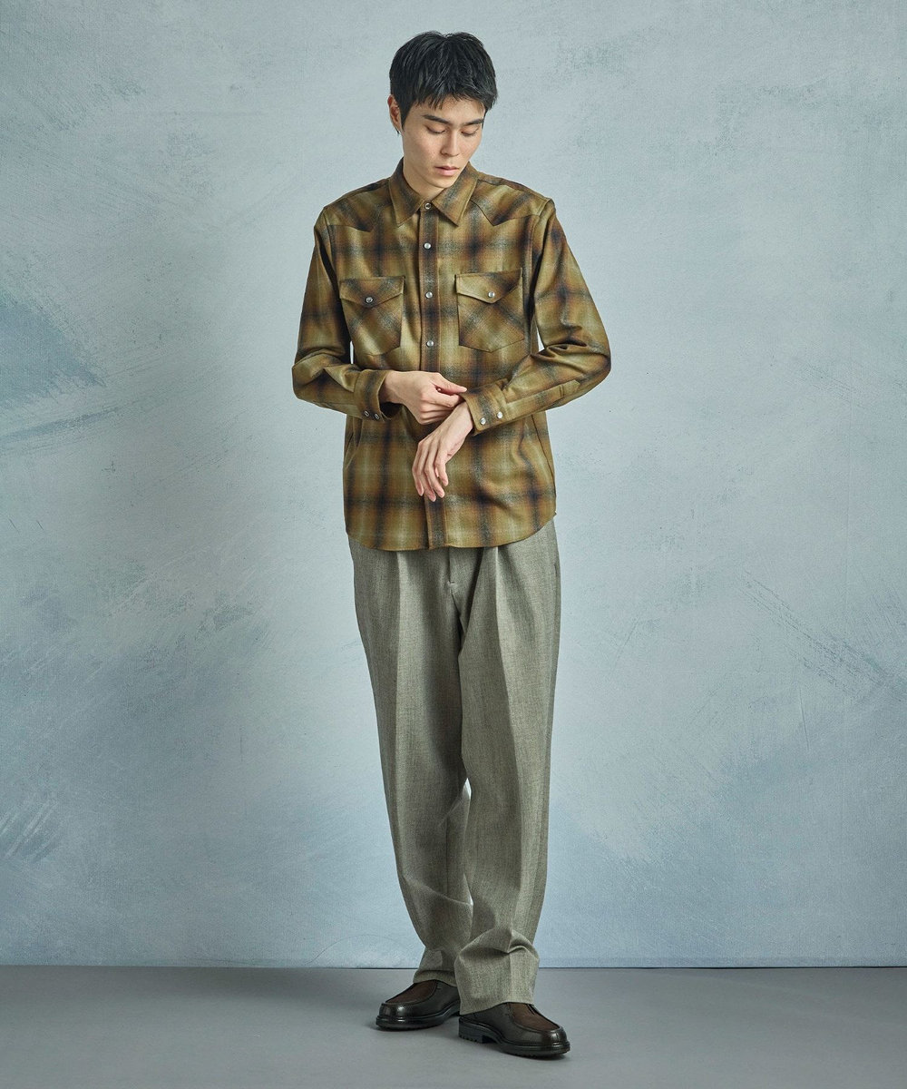 MEN'S BIGI 【PENDLETON/ペンドルトン】別注オンブレチェックシャツ カーキ