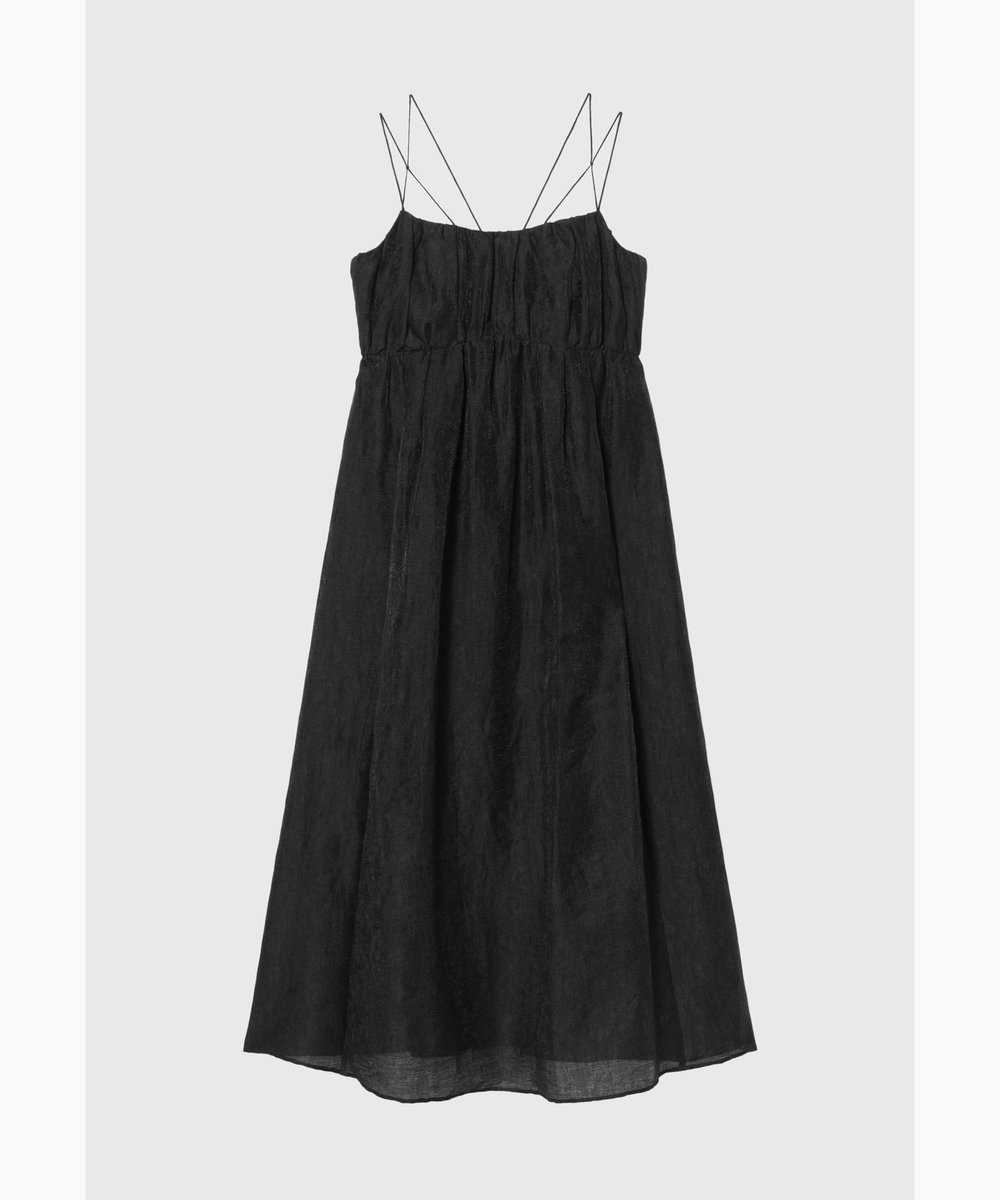 DÉPAREILLÉ LINEN BRIGHT JACQUARD DRESS / リネンブライトジャガードドレス ブラック