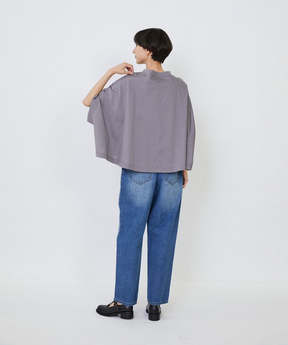 LOISIR コットン天竺Aラインシルエットプルオーバー グレー