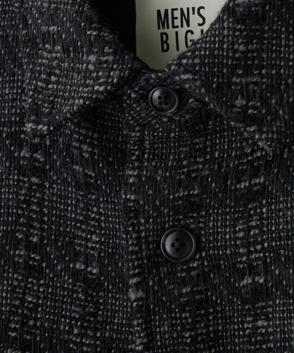 MEN'S BIGI 総裏ツイード CPOシャツアウター チャコールグレー