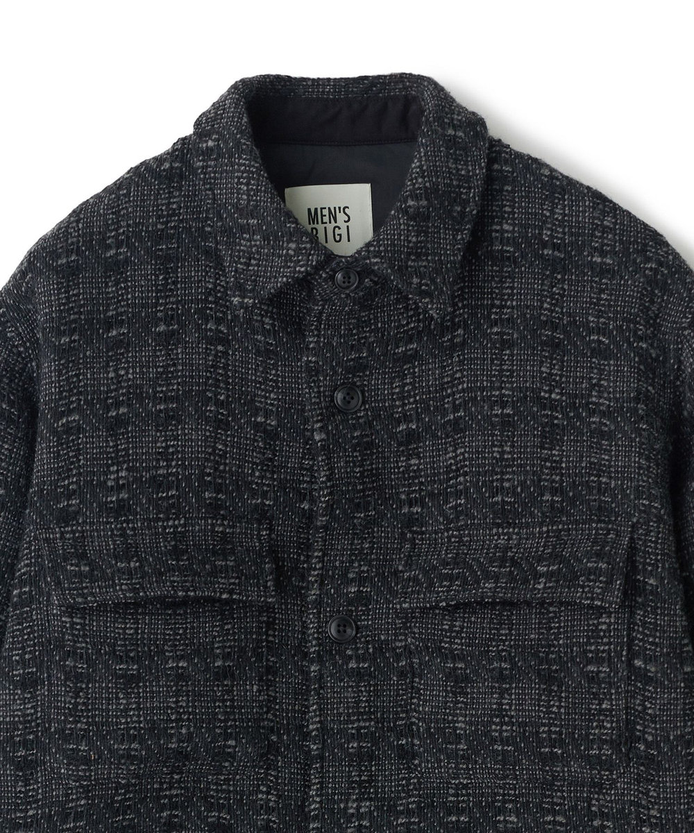 MEN'S BIGI 総裏ツイード CPOシャツアウター チャコールグレー
