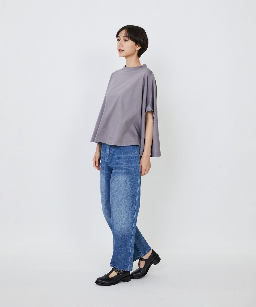 LOISIR コットン天竺Aラインシルエットプルオーバー グレー