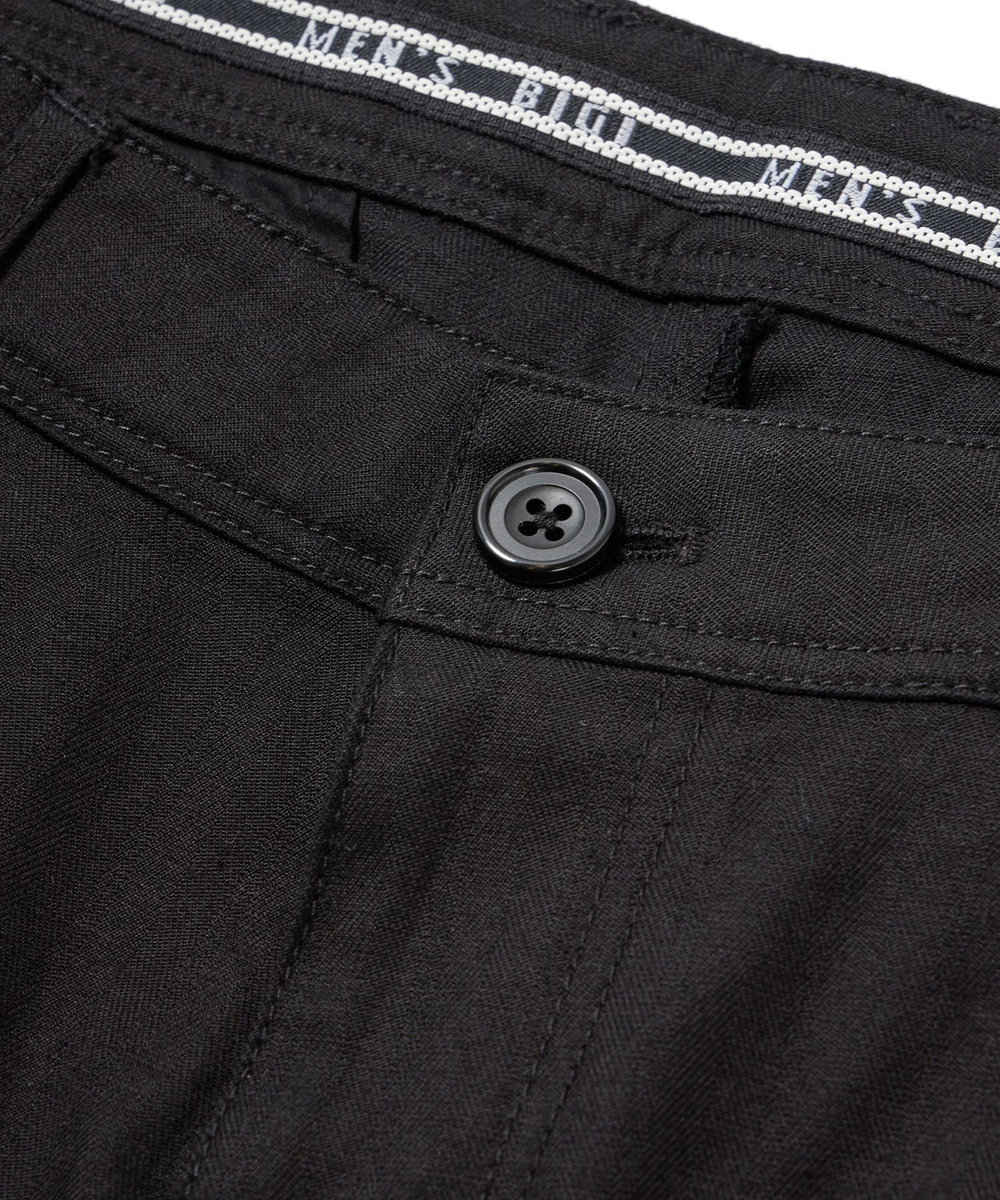 MEN'S BIGI ＜ON/OFF兼用＞シャドーヘリンボーンストレッチパンツ ブラック