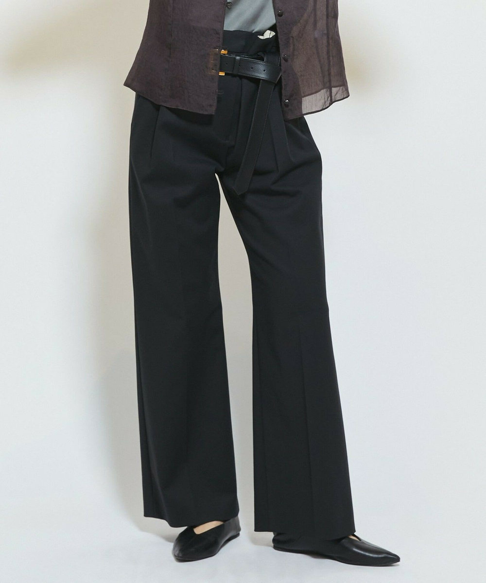 MOGA Collection MOGA Collection ダブルクロスストレッチベルト付きパンツ ブラック