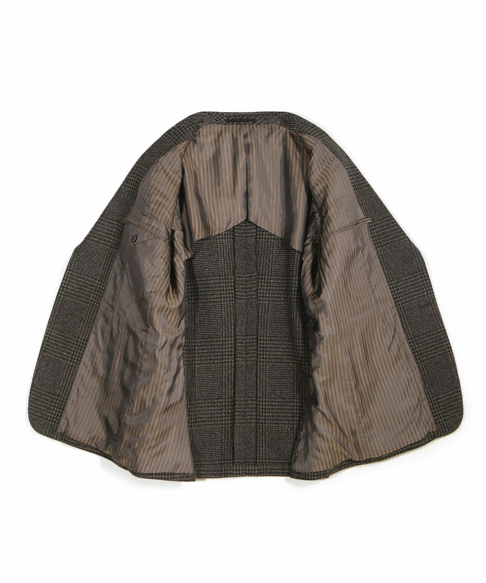 MEN'S BIGI ウールグレンチェック テーラードジャケット ブラウン