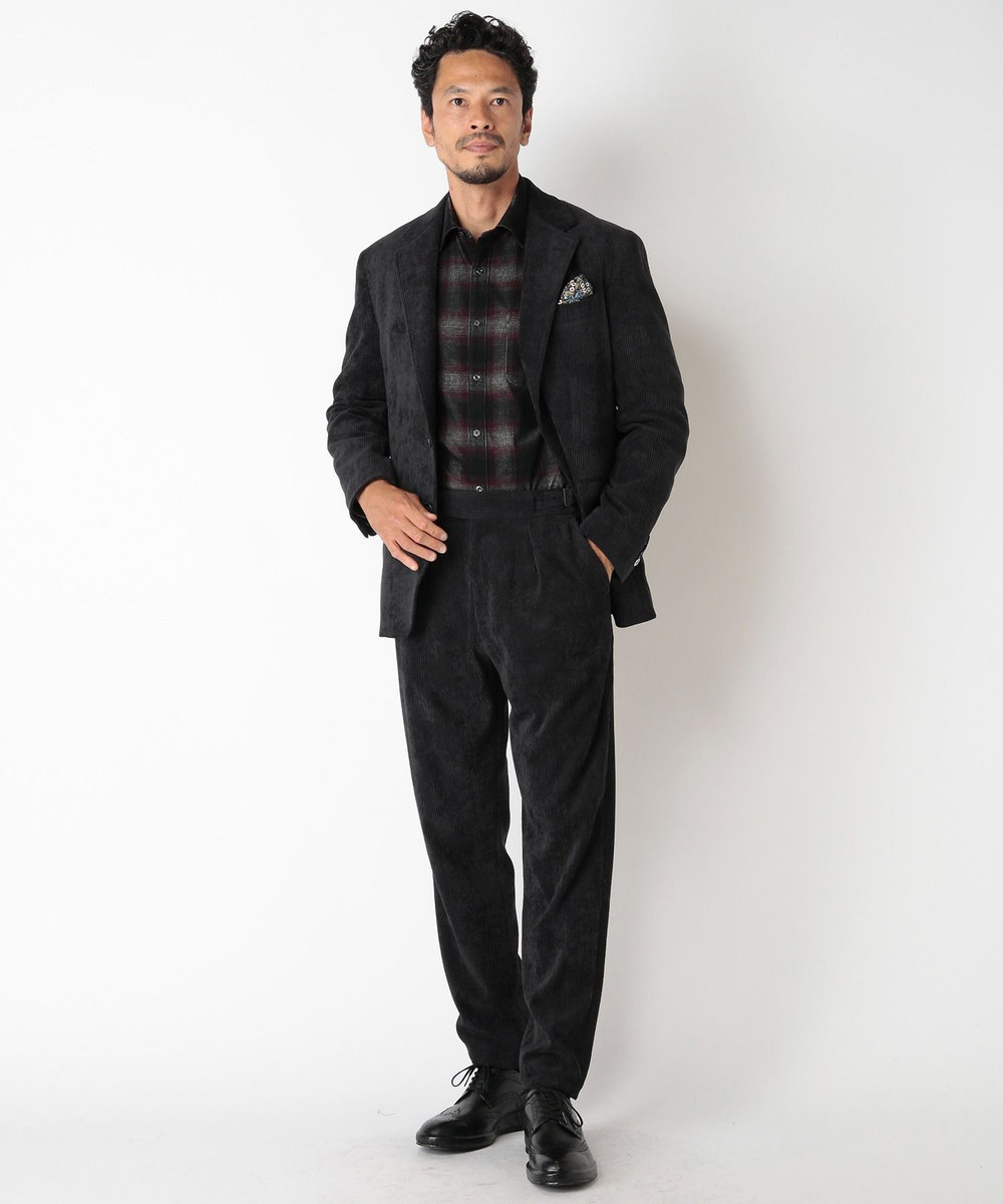MEN'S BIGI ソフトコーデュロイストレッチパンツ ブラック