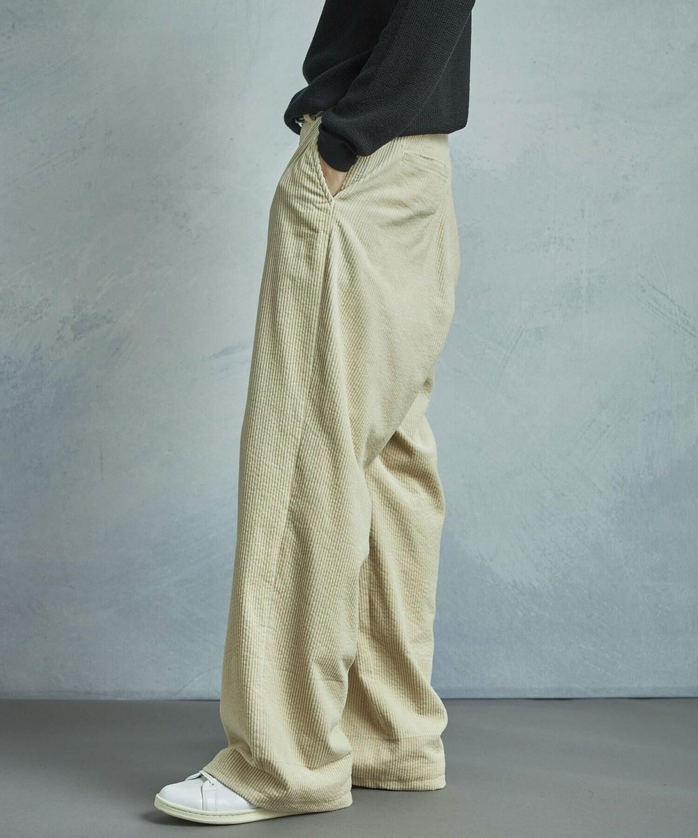 MEN'S BIGI 【50th Anniv . 菊池武夫】COTTON CORDUROY WIDE PANTS オフホワイト