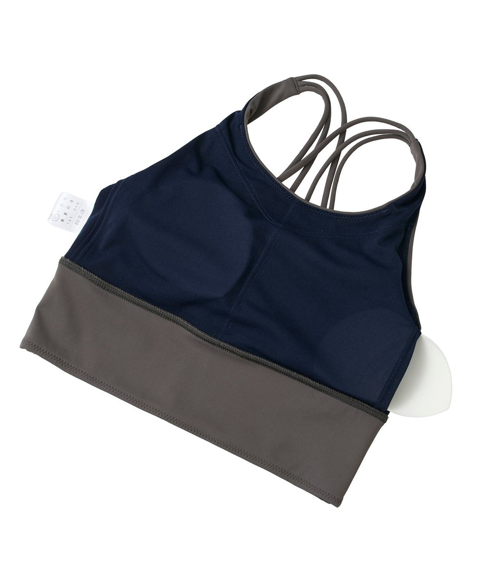 Julier 【定番】YOGA FITショートトップス/パット付き・UVカット・吸汗速乾・ホットヨガ対応・水着・水陸両用 グレー