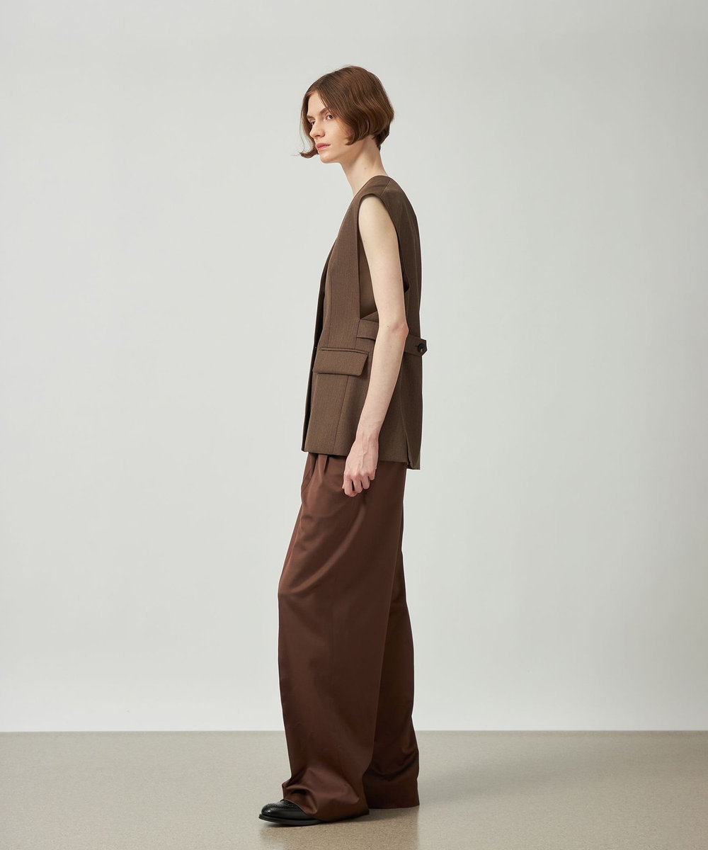 DÉPAREILLÉ WOOL GABARDINE GILET / ウールギャバジンジレ ブラウン