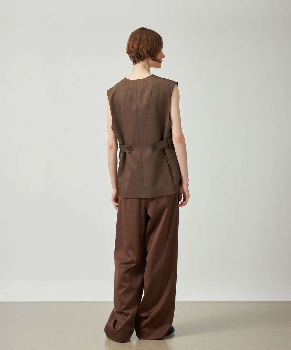 DÉPAREILLÉ WOOL GABARDINE GILET / ウールギャバジンジレ ブラウン