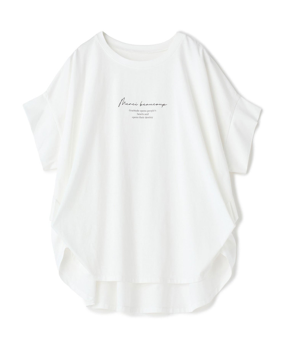 NOWADAYS ドライタッチコットンロゴTシャツ ホワイト
