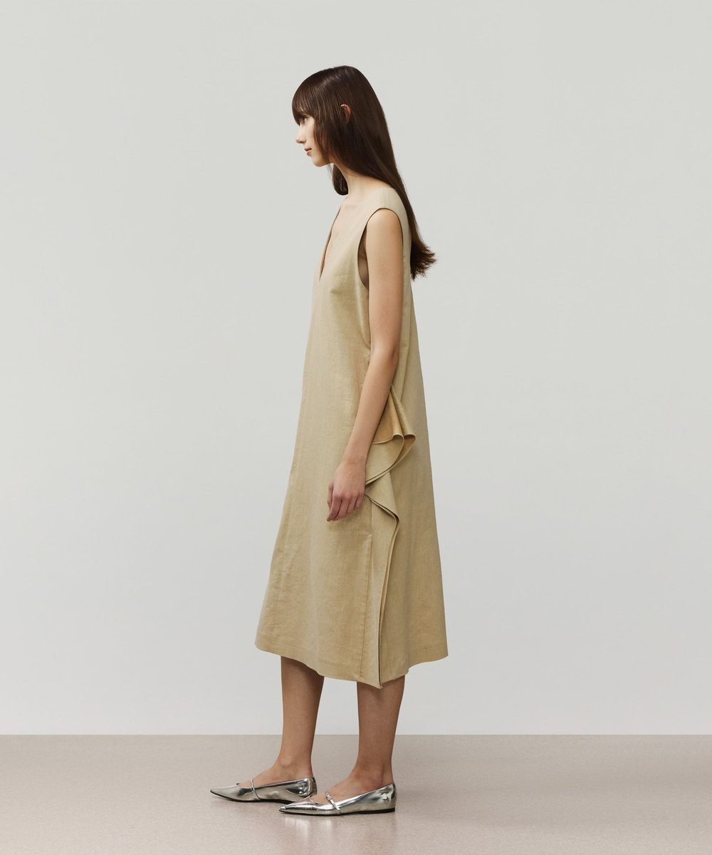 DÉPAREILLÉ VISCORSE LINEN GILET / ヴィスコースリネンジレ ベージュ