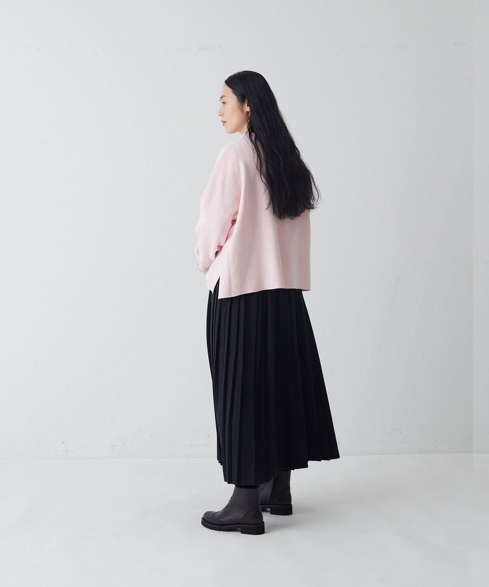 congés payés ADIEU TRISTESSE コットンミラノリブモックネックプルオーバー ピンク