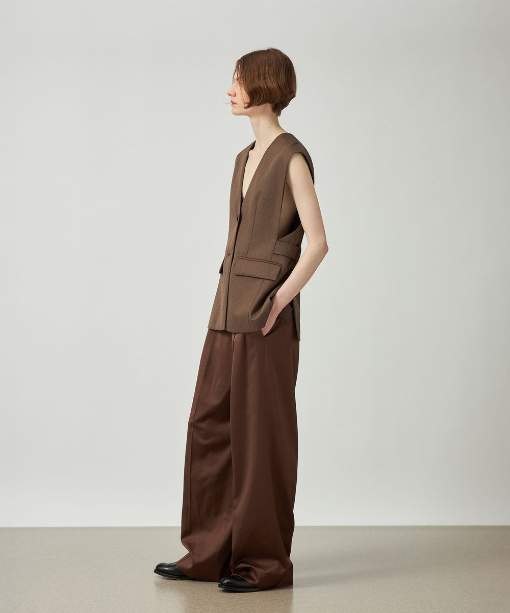 DÉPAREILLÉ WOOL GABARDINE GILET / ウールギャバジンジレ ブラウン