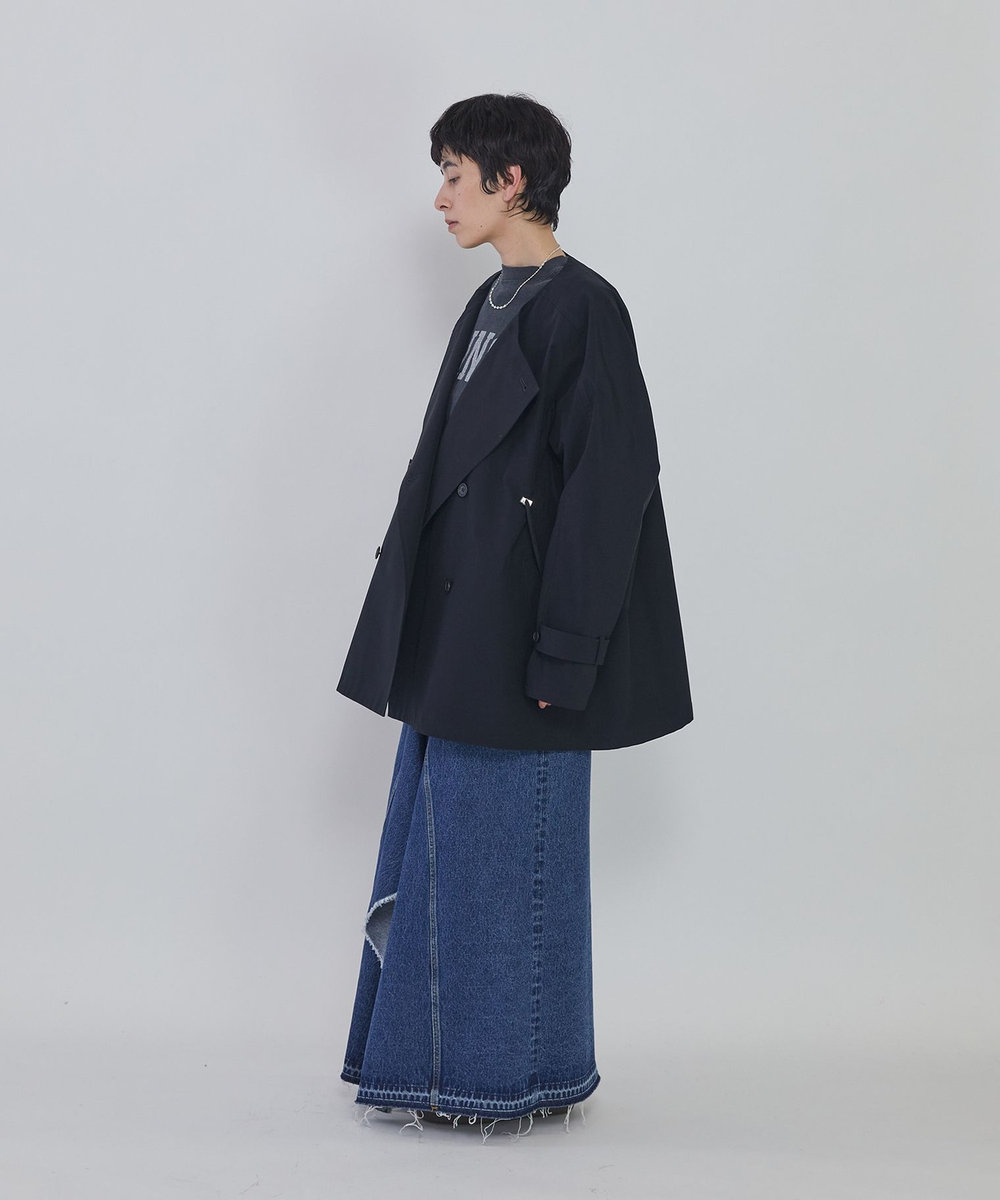 1er Arrondissement ＜VACHEMENT×1er Arrondissement＞別注リサイクルシェルタフタショートトレンチコート ネイビー
