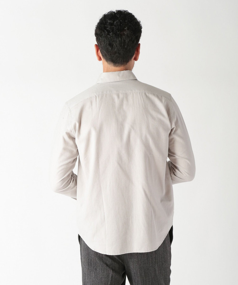 MEN'S BIGI コットンカシミアヘリンボーンシャツ ライトグレー