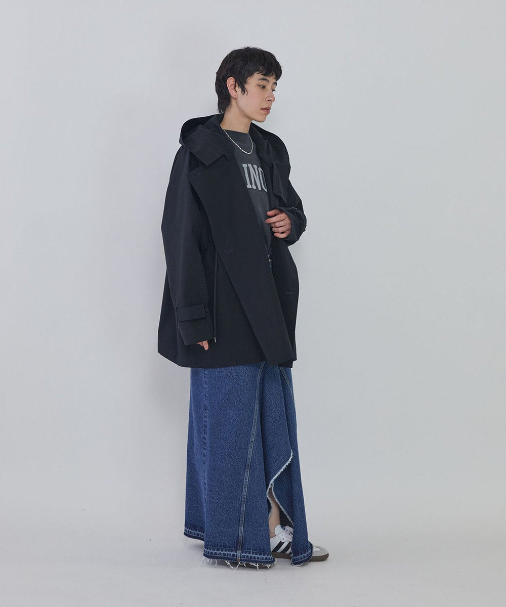1er Arrondissement ＜VACHEMENT×1er Arrondissement＞別注リサイクルシェルタフタショートトレンチコート ネイビー