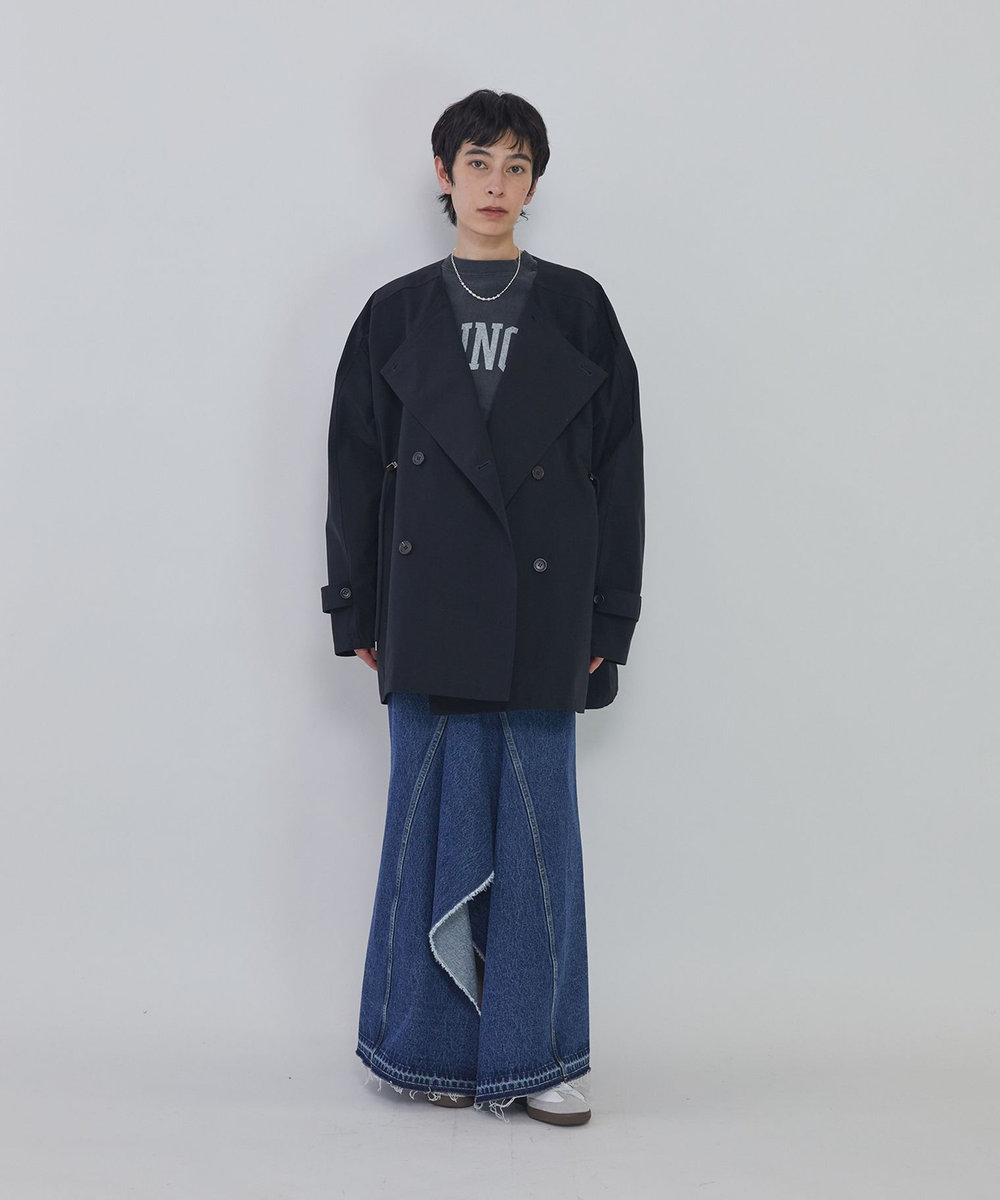 1er Arrondissement ＜VACHEMENT×1er Arrondissement＞別注リサイクルシェルタフタショートトレンチコート ネイビー