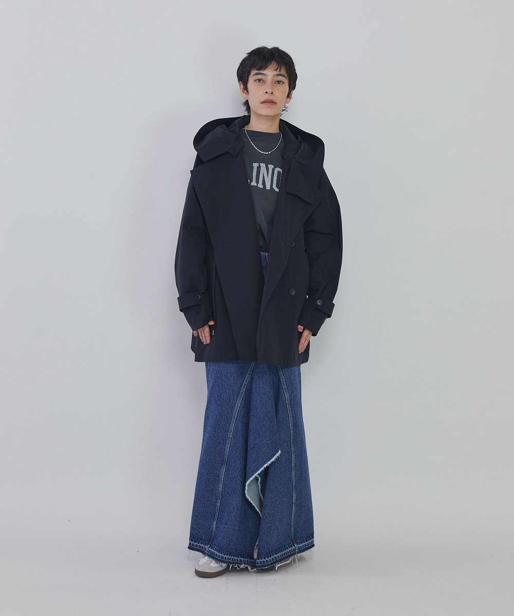 1er Arrondissement ＜VACHEMENT×1er Arrondissement＞別注リサイクルシェルタフタショートトレンチコート ネイビー