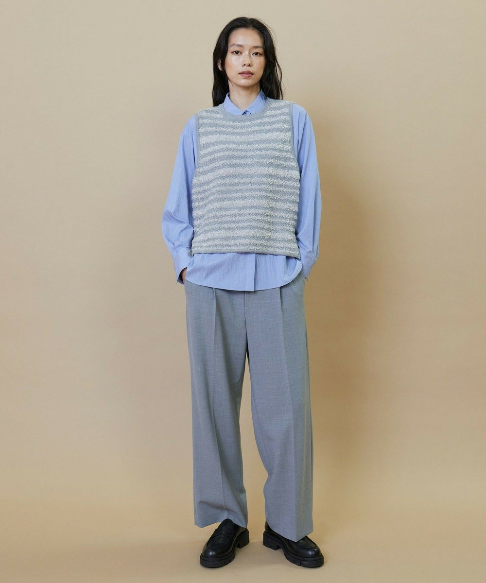 L'EQUIPE 2WAYギャザワイドパンツ ライトグレー