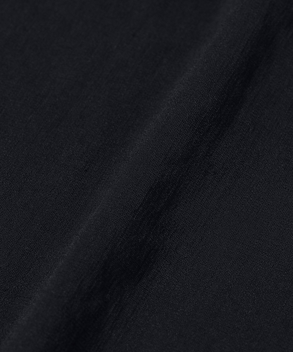 DÉPAREILLÉ TRIACETATE SLUB FRENCH SLEEVE BLOUSE /トリアセテートスラブフレンチスリーブブラウス ネイビー