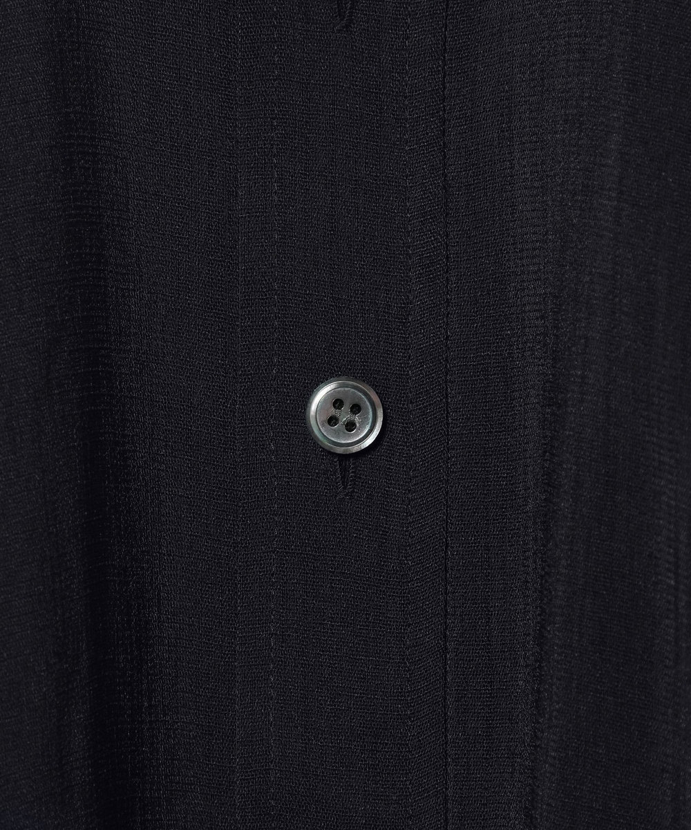 DÉPAREILLÉ TRIACETATE SLUB FRENCH SLEEVE BLOUSE /トリアセテートスラブフレンチスリーブブラウス ネイビー