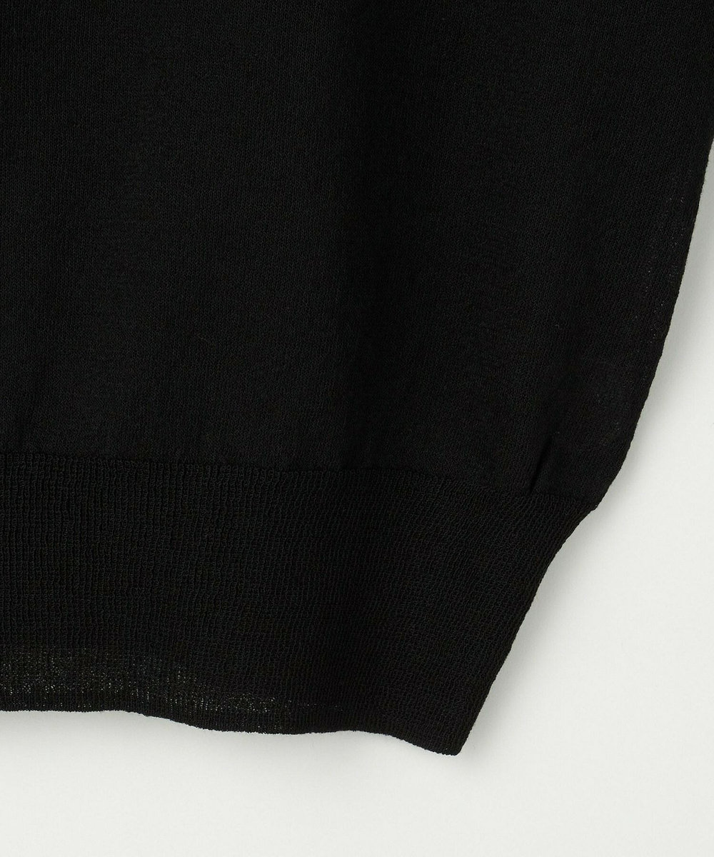 L'EQUIPE リネン混バック釦ニットトップス ブラック