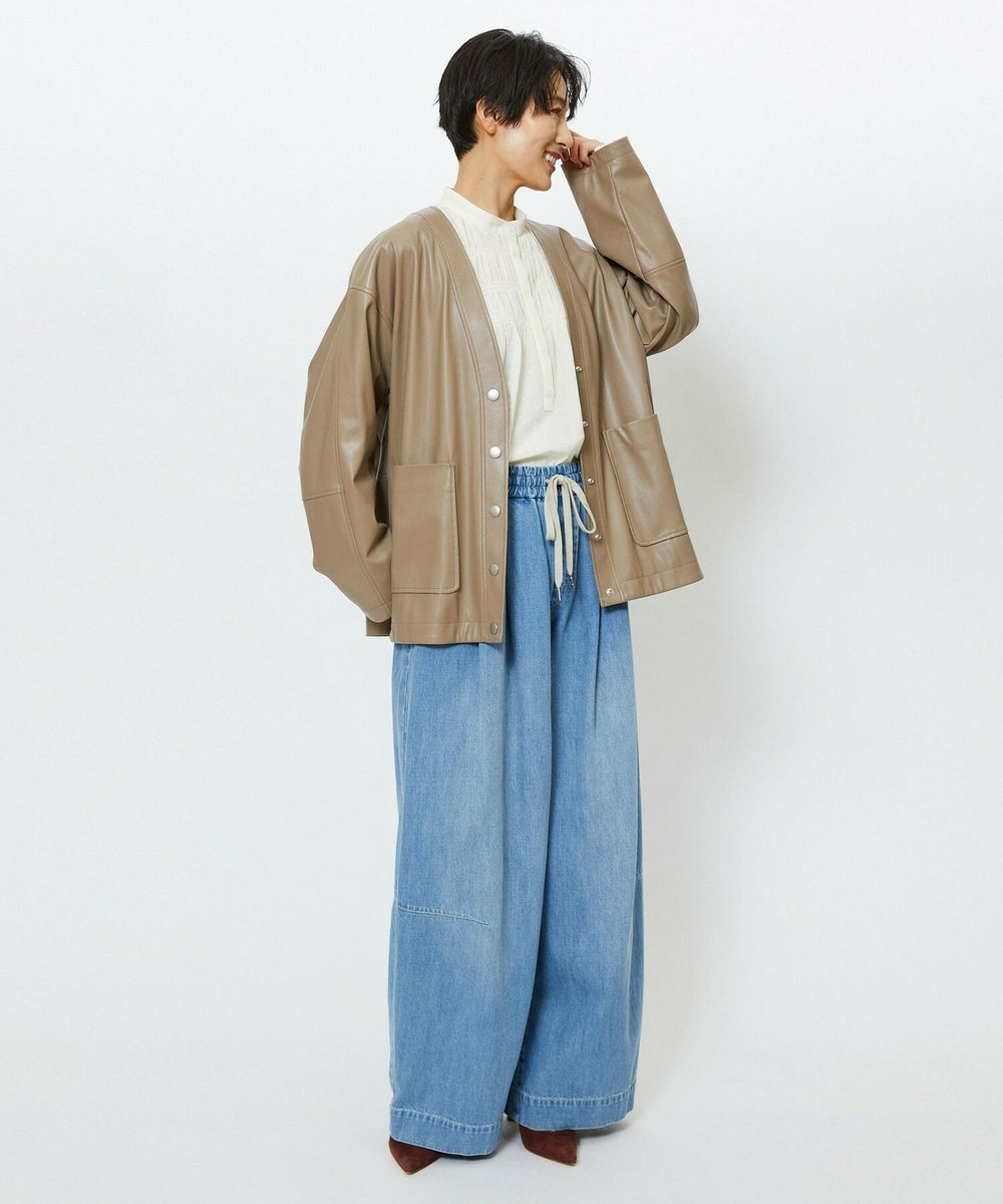 feerique feerique フェイクレザージャケット モカ